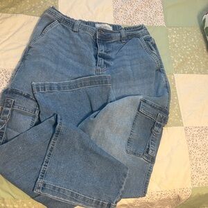Women's Blue Cargo Jeans